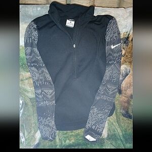 Nike Black and Gray Quarter-Zip Pullover